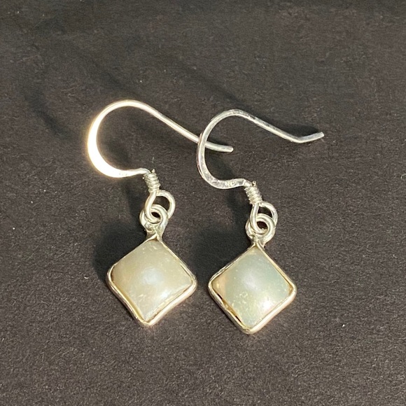 Natural Pearl Sterling Silver Dangle Earrings - Picture 2 of 5